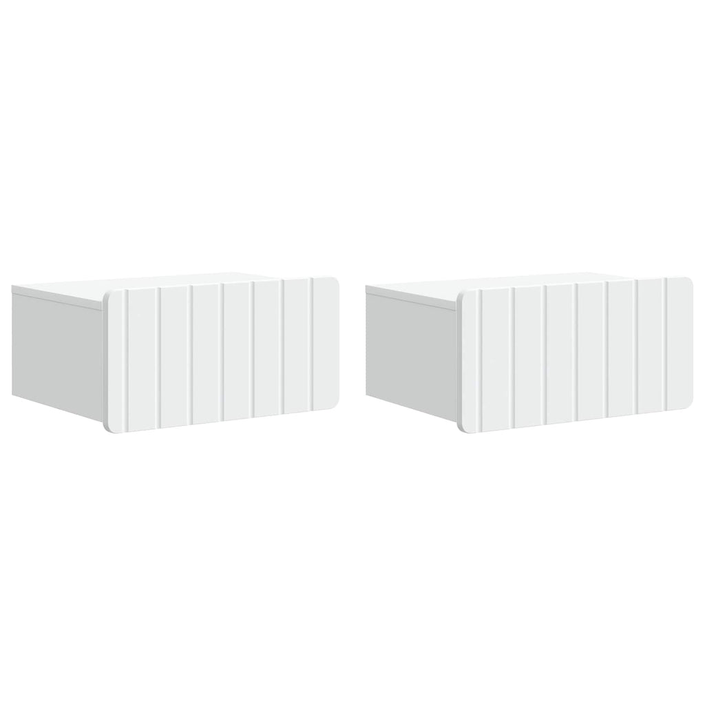 vidaXL Wisząca Szafka Nocna z szufladą 2 pcs Biały 49 x 34,5 x 24 cm