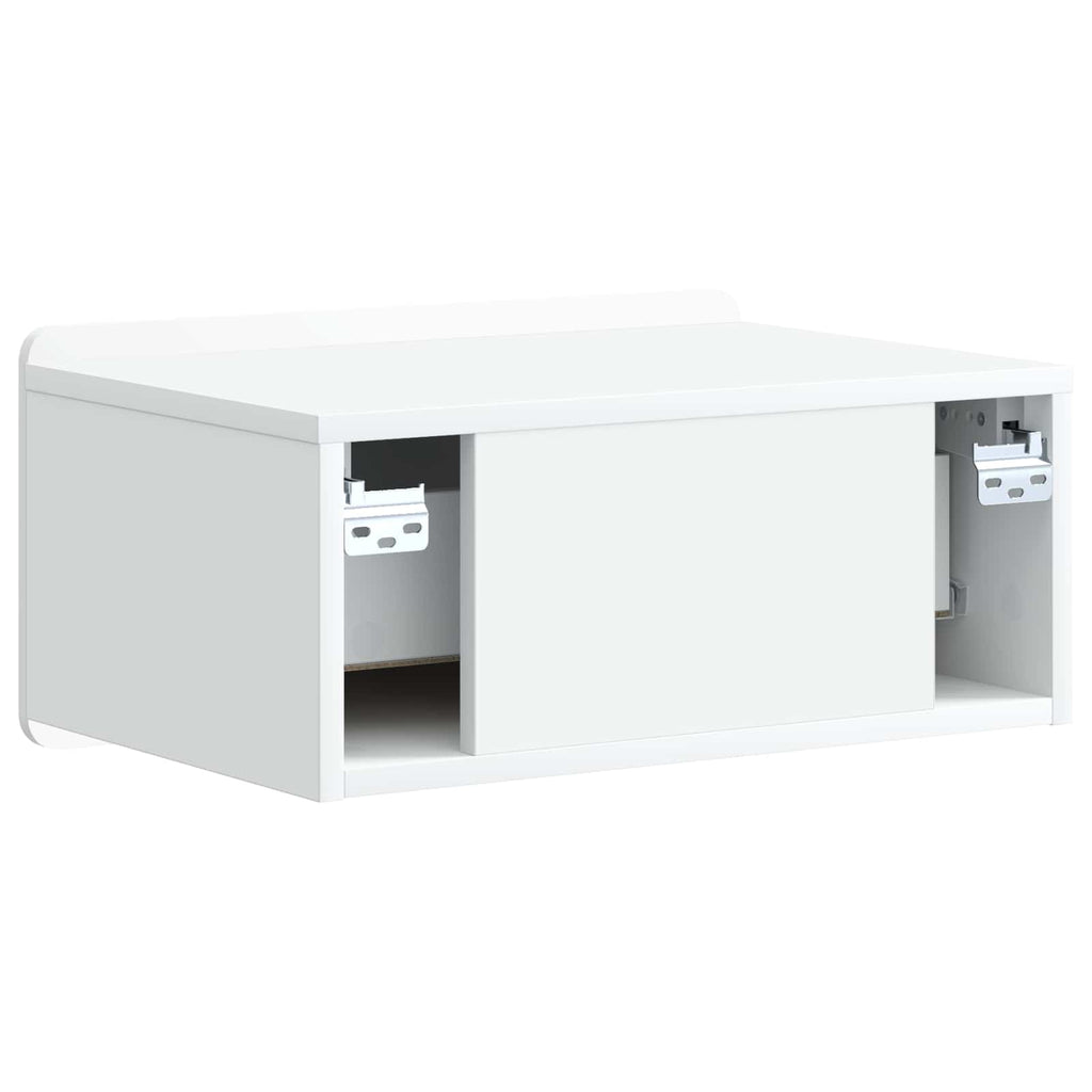 vidaXL Wisząca Szafka Nocna z szufladą 2 pcs Biały 49 x 34,5 x 24 cm