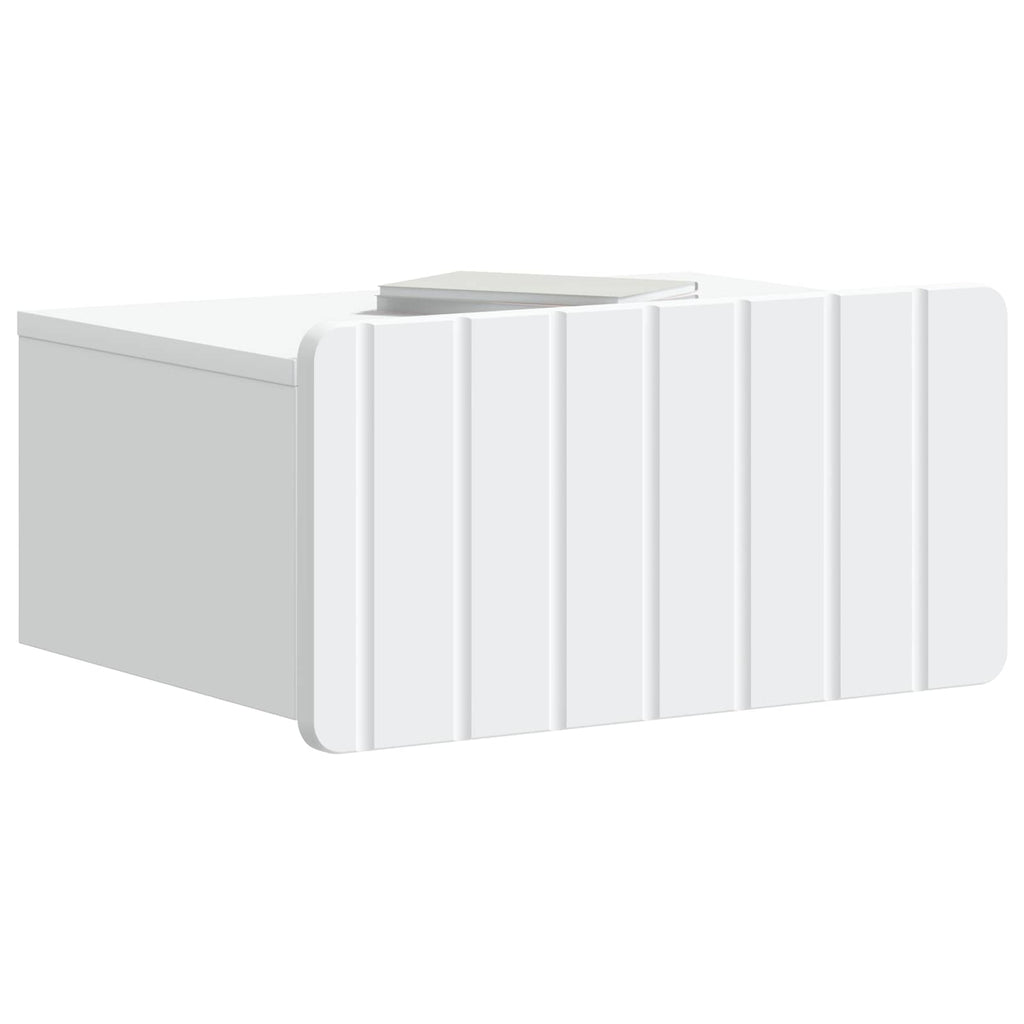 vidaXL Wisząca Szafka Nocna z szufladą 2 pcs Biały 49 x 34,5 x 24 cm