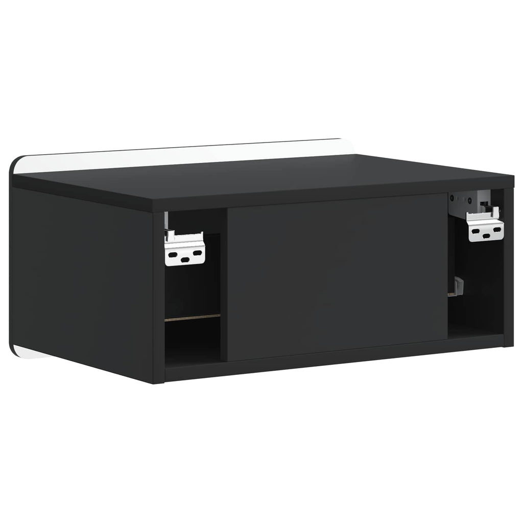 vidaXL Wisząca Szafka Nocna z szufladą Czarny 49 x 34,5 x 24 cm