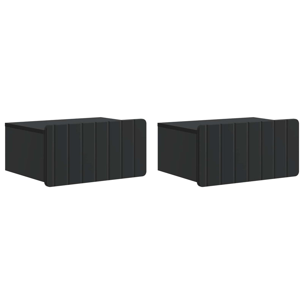 vidaXL Wisząca Szafka Nocna z szufladą 2 pcs Czarny 49 x 34,5 x 24 cm