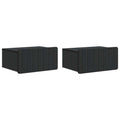 vidaXL Wisząca Szafka Nocna z szufladą 2 pcs Czarny 49 x 34,5 x 24 cm