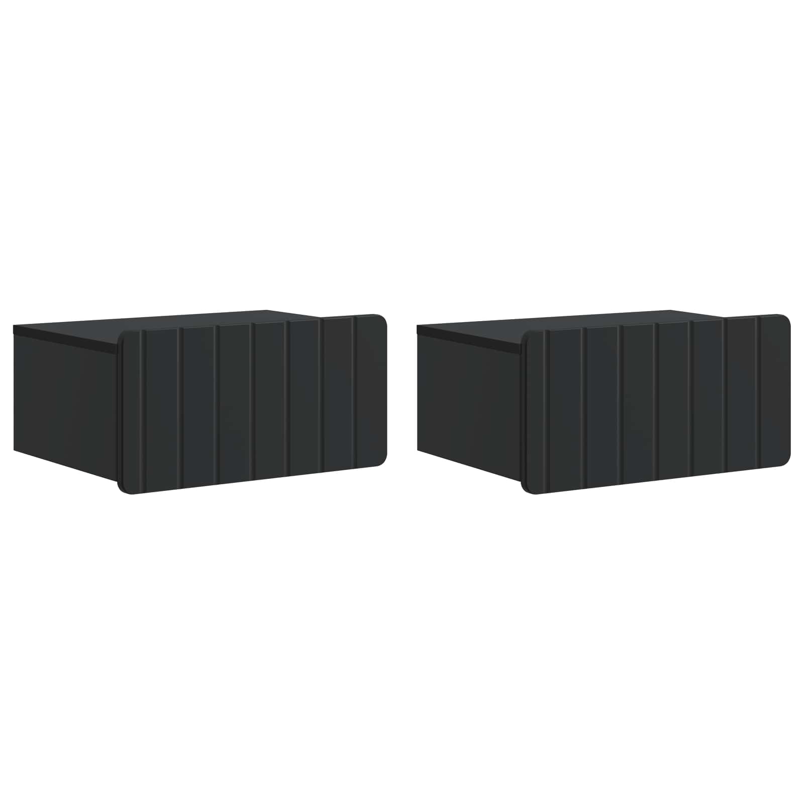 vidaXL Wisząca Szafka Nocna z szufladą 2 pcs Czarny 49 x 34,5 x 24 cm