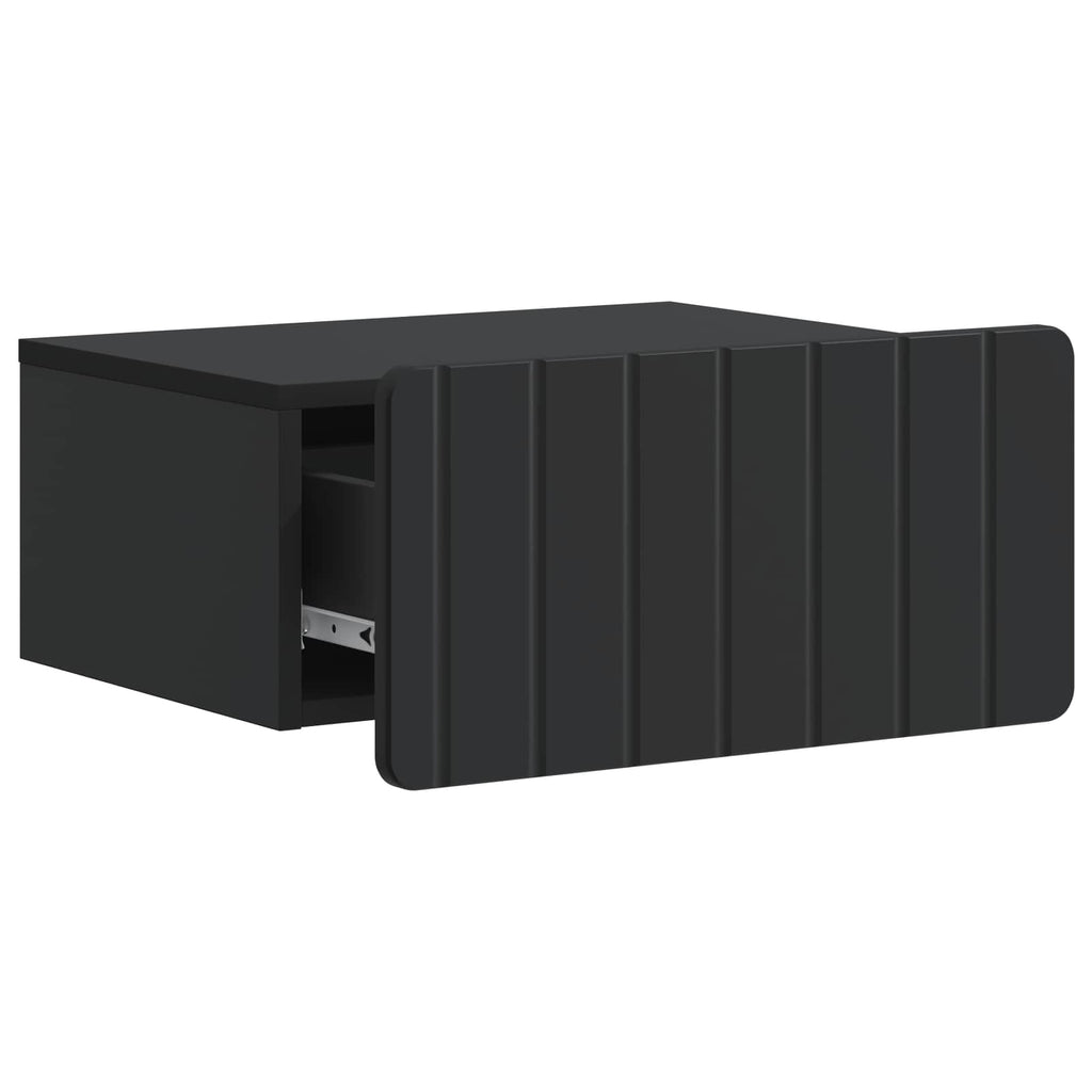 vidaXL Wisząca Szafka Nocna z szufladą 2 pcs Czarny 49 x 34,5 x 24 cm