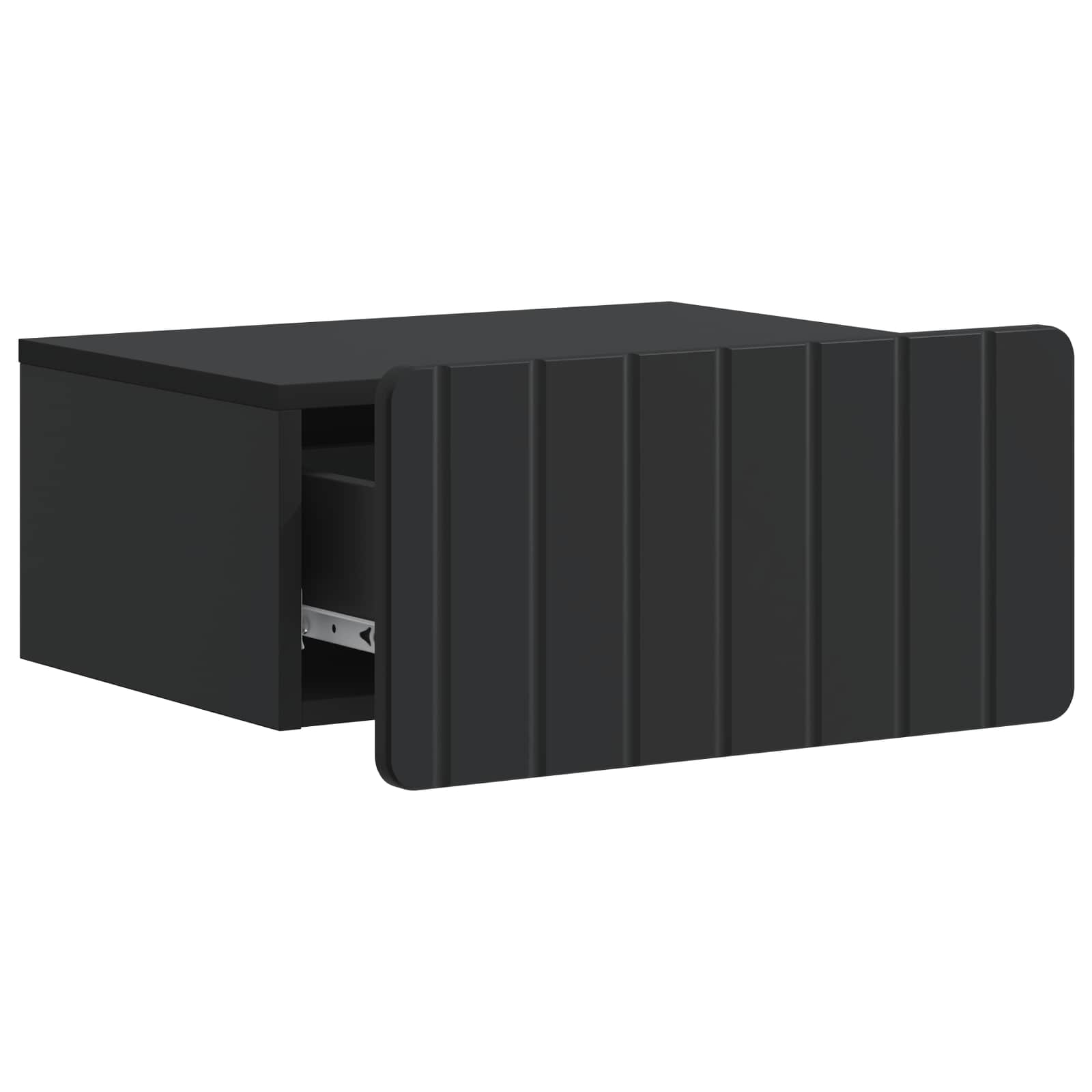 vidaXL Wisząca Szafka Nocna z szufladą 2 pcs Czarny 49 x 34,5 x 24 cm