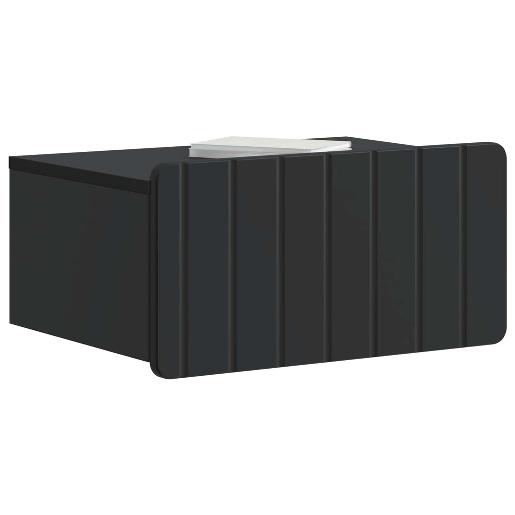 vidaXL Wisząca Szafka Nocna z szufladą 2 pcs Czarny 49 x 34,5 x 24 cm