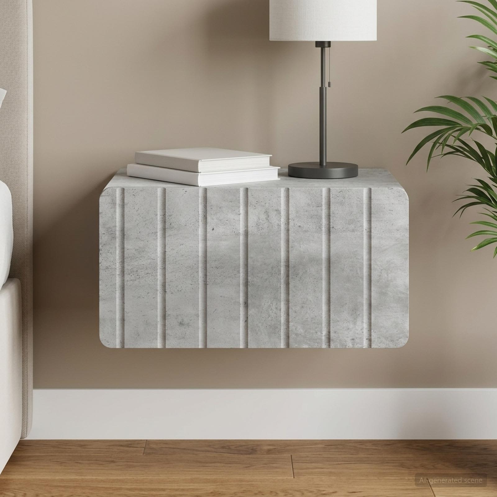 vidaXL Wisząca Szafka Nocna Betonowy szary 49 x 34,5 x 24 cm