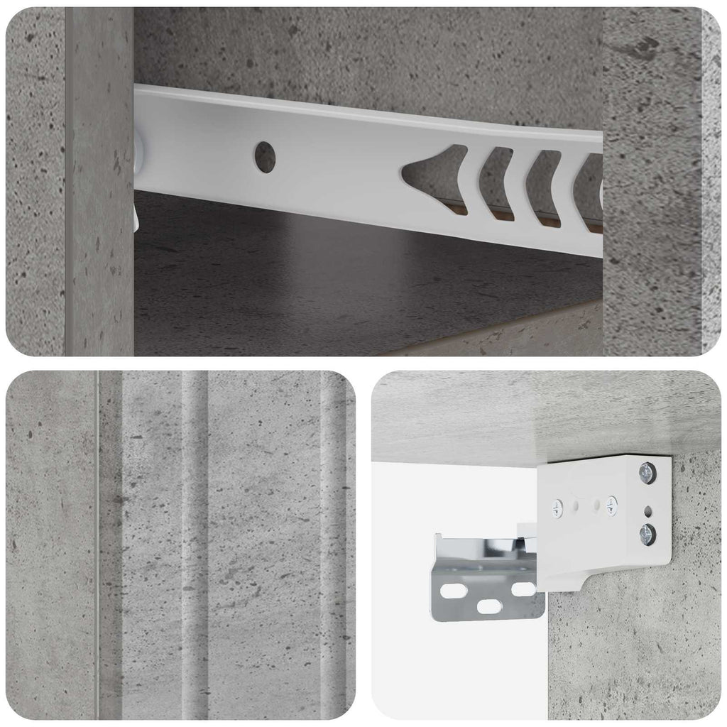 vidaXL Wisząca Szafka Nocna 2 pcs Betonowy szary 49 x 34,5 x 24 cm