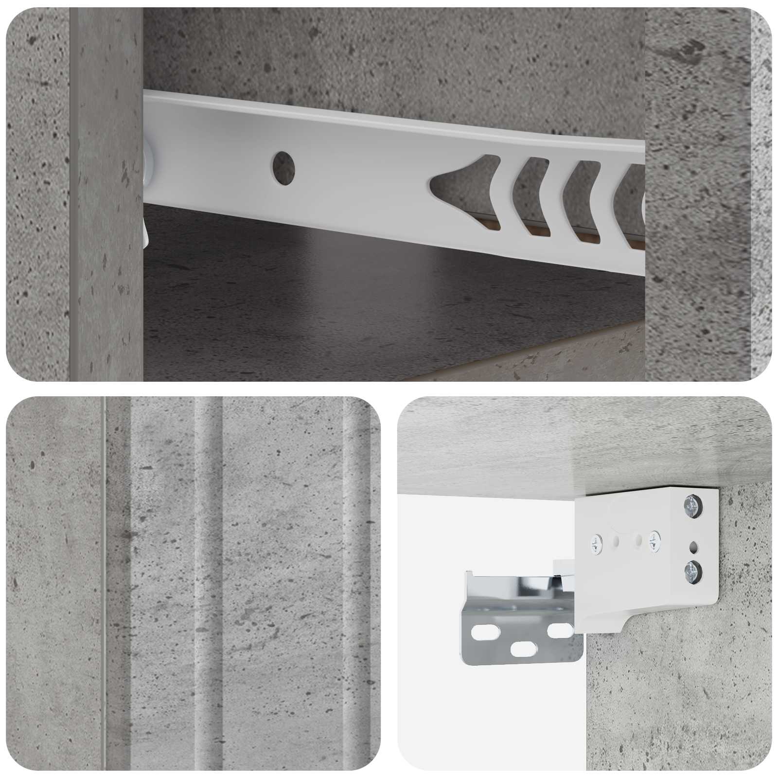 vidaXL Wisząca Szafka Nocna 2 pcs Betonowy szary 49 x 34,5 x 24 cm