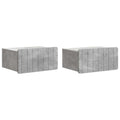 vidaXL Wisząca Szafka Nocna 2 pcs Betonowy szary 49 x 34,5 x 24 cm