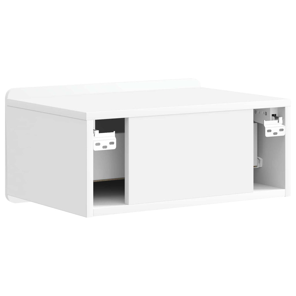 vidaXL Wisząca Szafka Nocna z szufladą 2 pcs Biały wysoki połysk