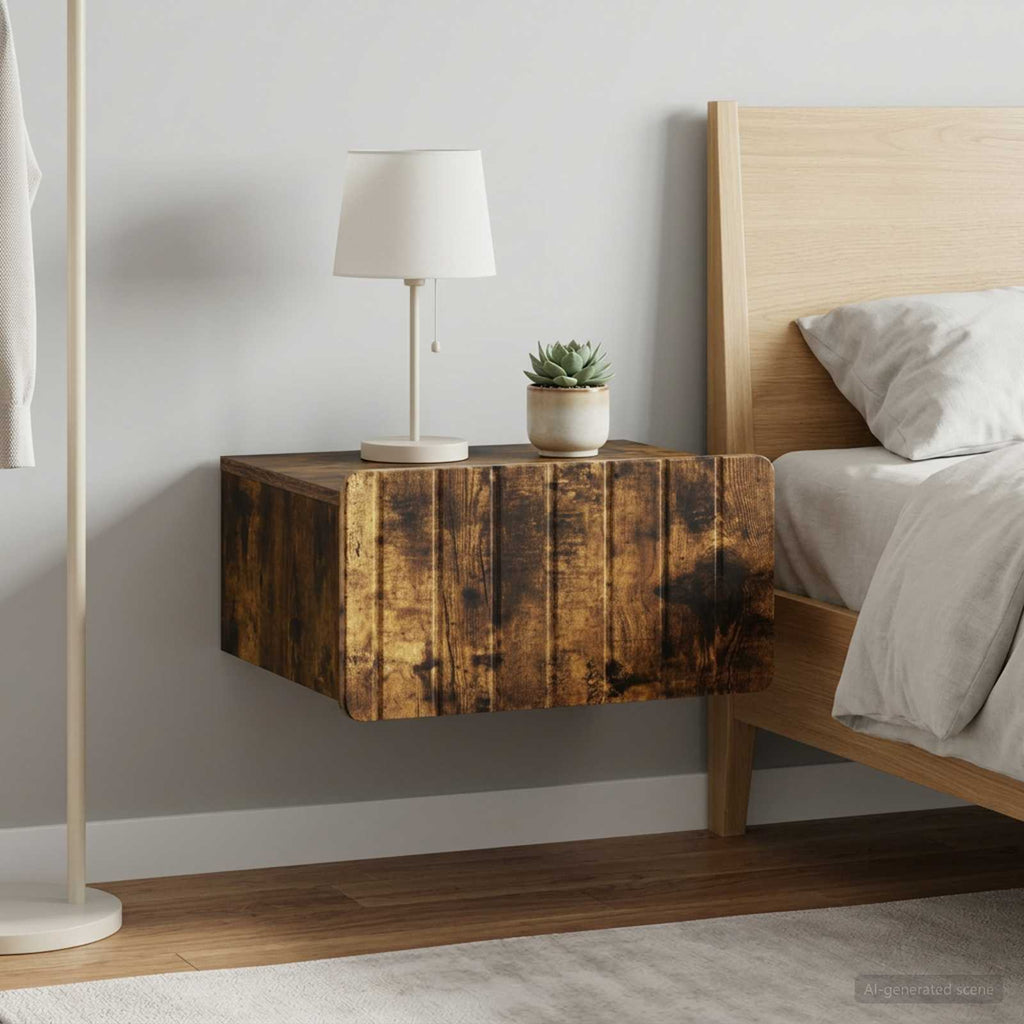 vidaXL Wisząca Szafka Nocna 2 szt. Dąb wędzony 49 x 34,5 x 24 cm