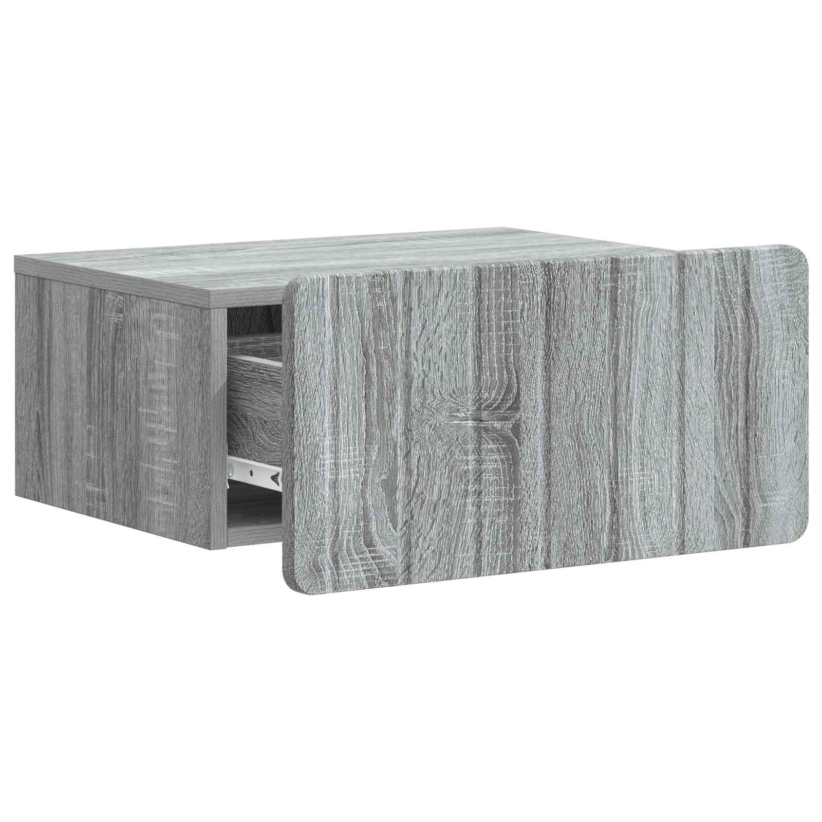 vidaXL Wisząca Szafka Nocna z szufladą Szary Sonoma 49 x 34,5 x 24 cm