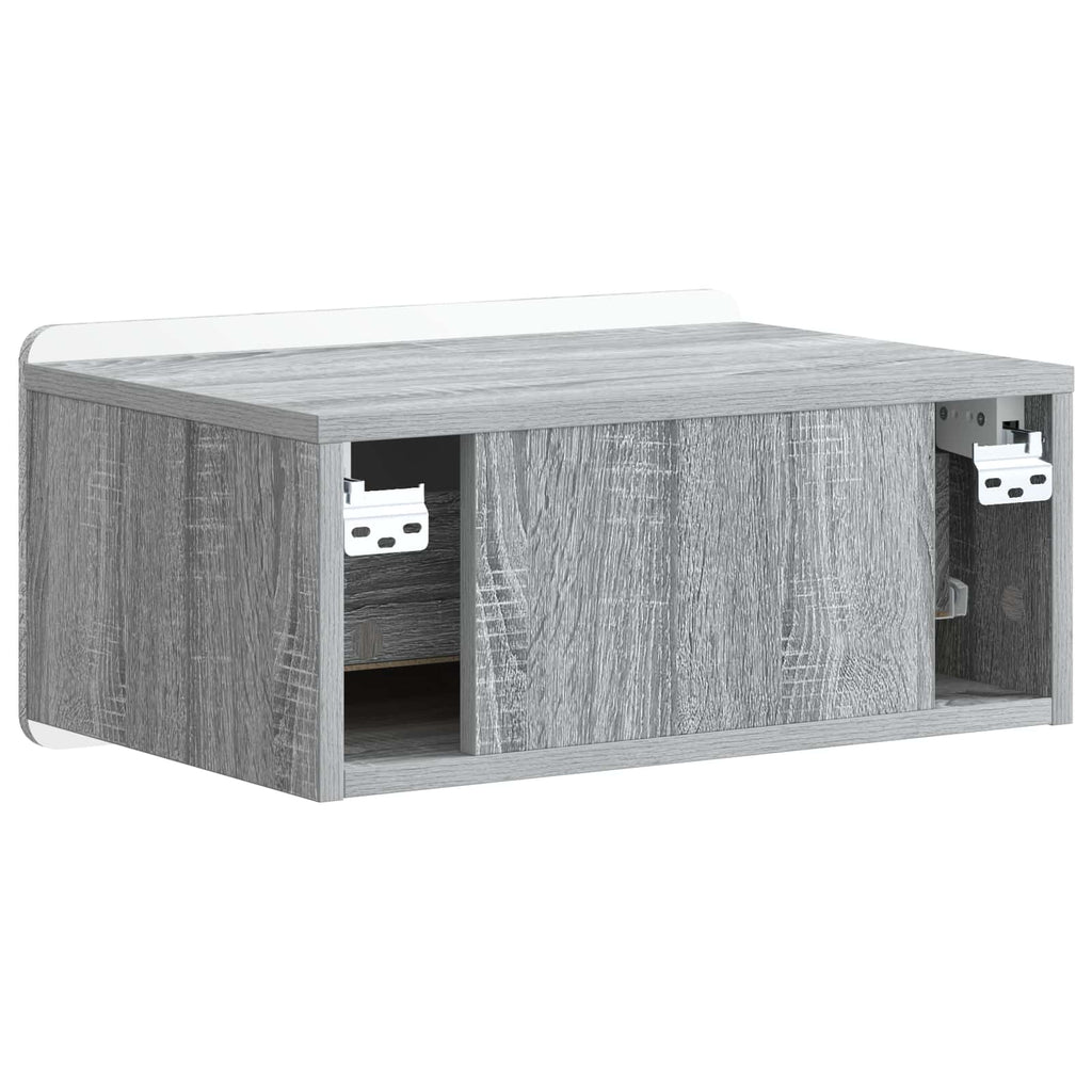 vidaXL Wisząca Szafka Nocna z szufladą Szary Sonoma 49 x 34,5 x 24 cm
