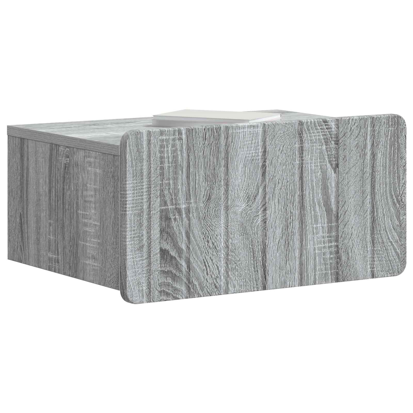 vidaXL Wisząca Szafka Nocna z szufladą Szary Sonoma 49 x 34,5 x 24 cm
