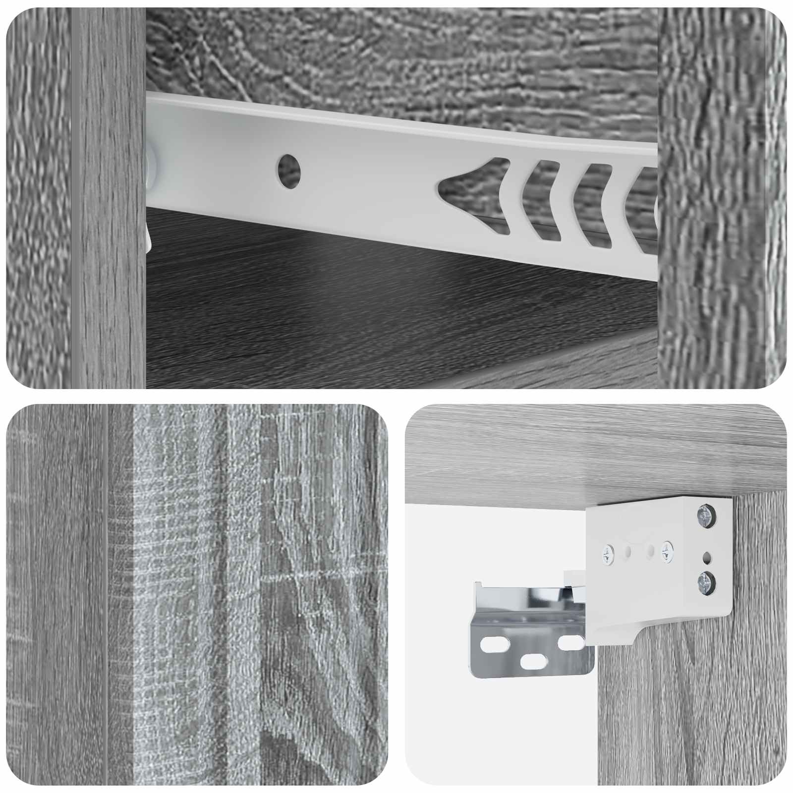 vidaXL Wisząca Szafka Nocna 2 pcs Szary Sonoma 49 x 34,5 x 24 cm