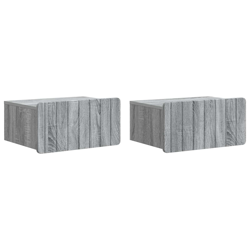 vidaXL Wisząca Szafka Nocna 2 pcs Szary Sonoma 49 x 34,5 x 24 cm