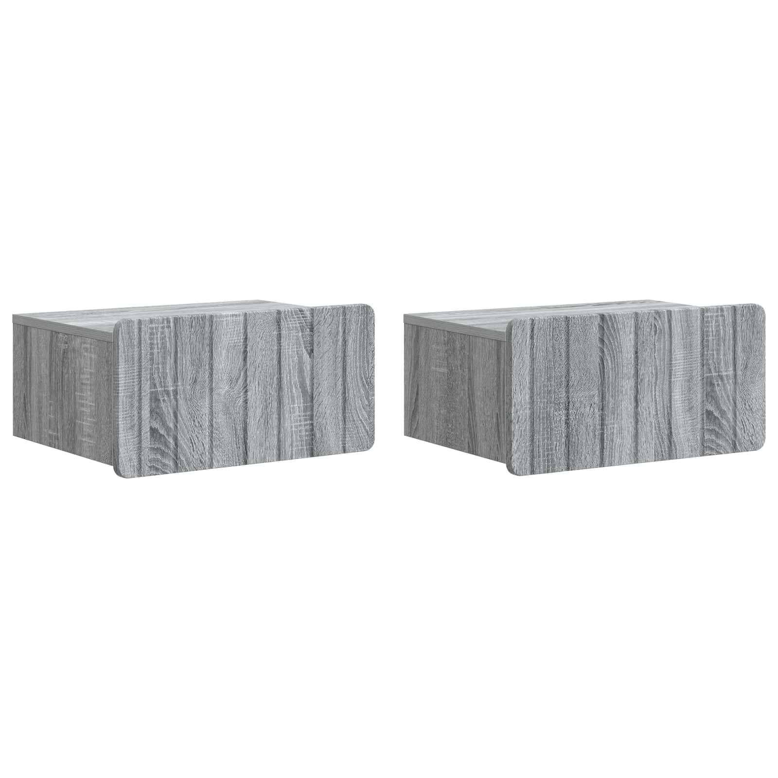vidaXL Wisząca Szafka Nocna 2 pcs Szary Sonoma 49 x 34,5 x 24 cm