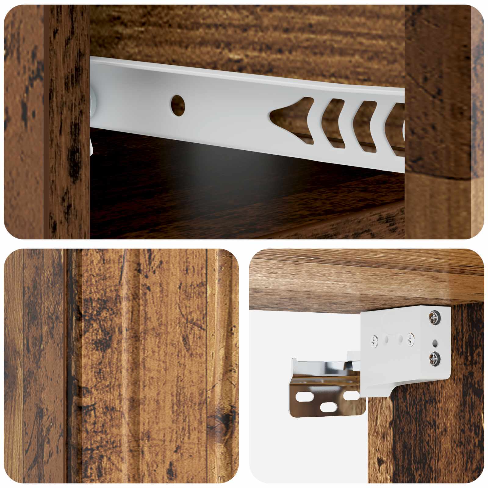 vidaXL Wisząca Szafka Nocna 2 pcs Stare drewno 49 x 34,5 x 24 cm