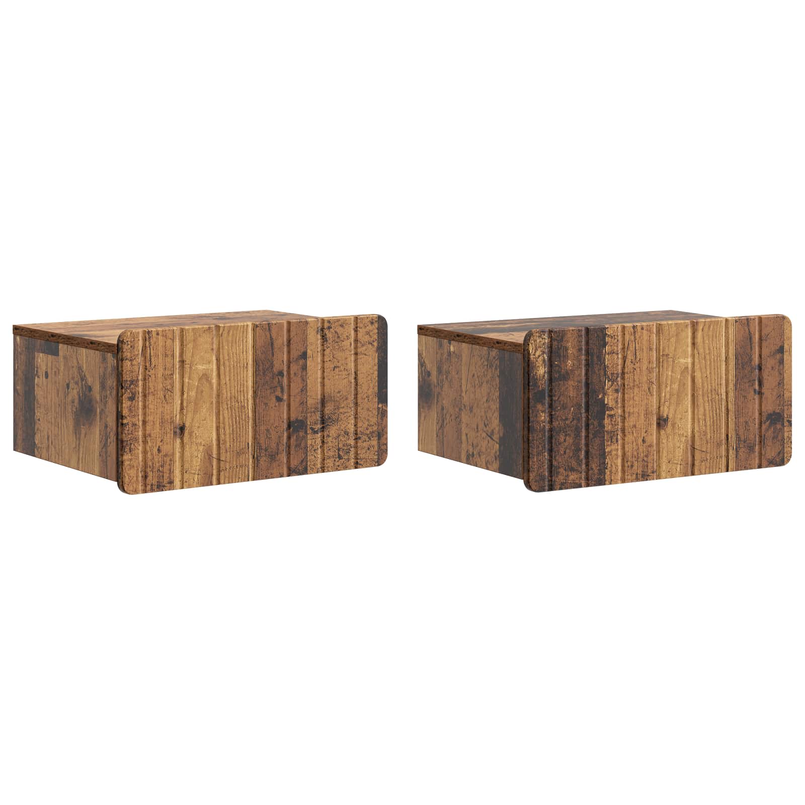 vidaXL Wisząca Szafka Nocna 2 pcs Stare drewno 49 x 34,5 x 24 cm