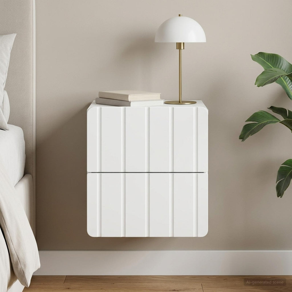 vidaXL Wisząca Szafka Nocna z szufladą Biały 33 x 34,5 x 43 cm