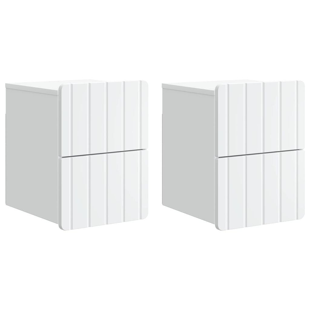 vidaXL Wisząca Szafka Nocna z szufladą 2 pcs Biały 33 x 34,5 x 43 cm