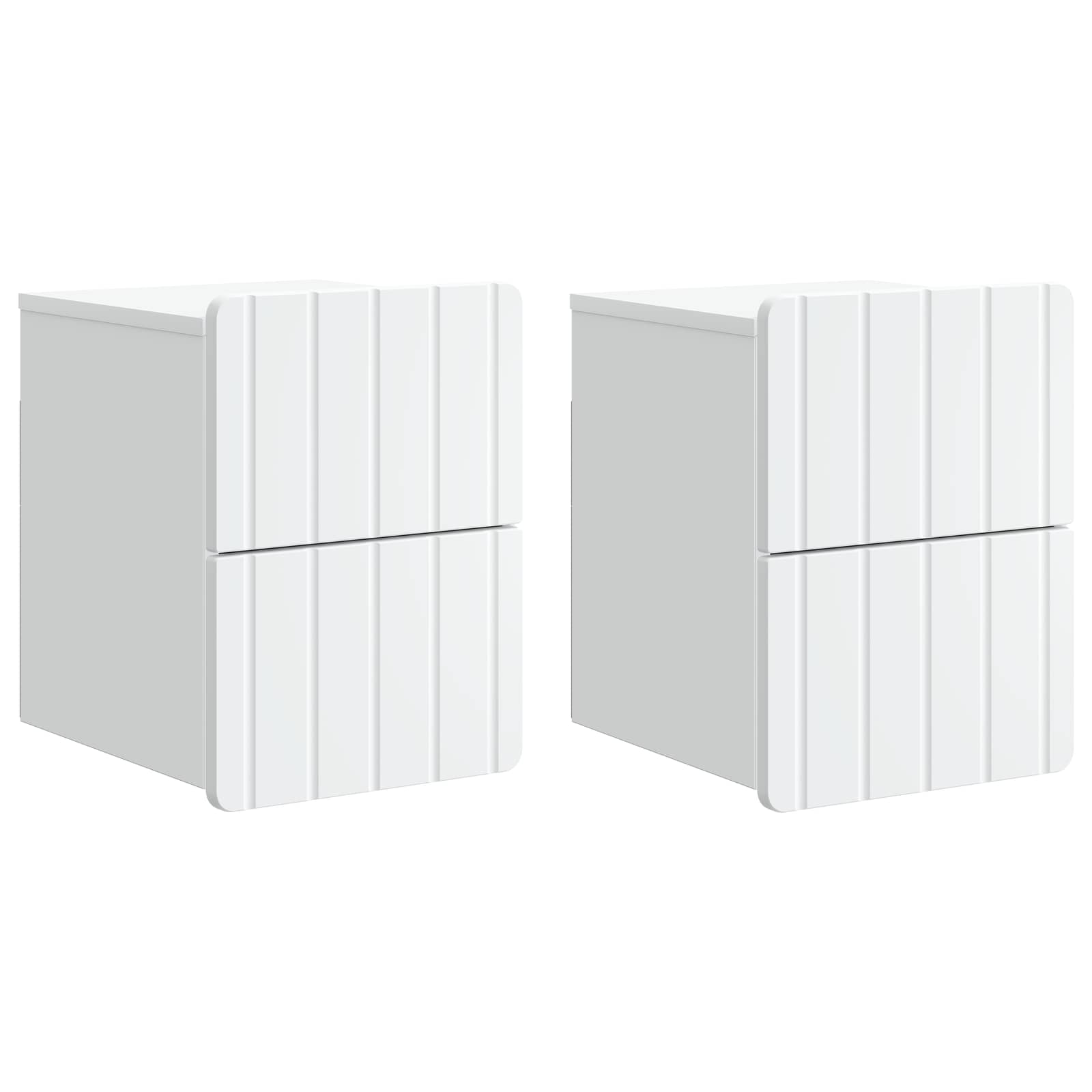 vidaXL Wisząca Szafka Nocna z szufladą 2 pcs Biały 33 x 34,5 x 43 cm