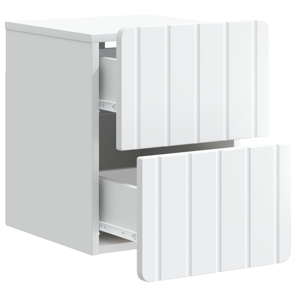 vidaXL Wisząca Szafka Nocna z szufladą 2 pcs Biały 33 x 34,5 x 43 cm