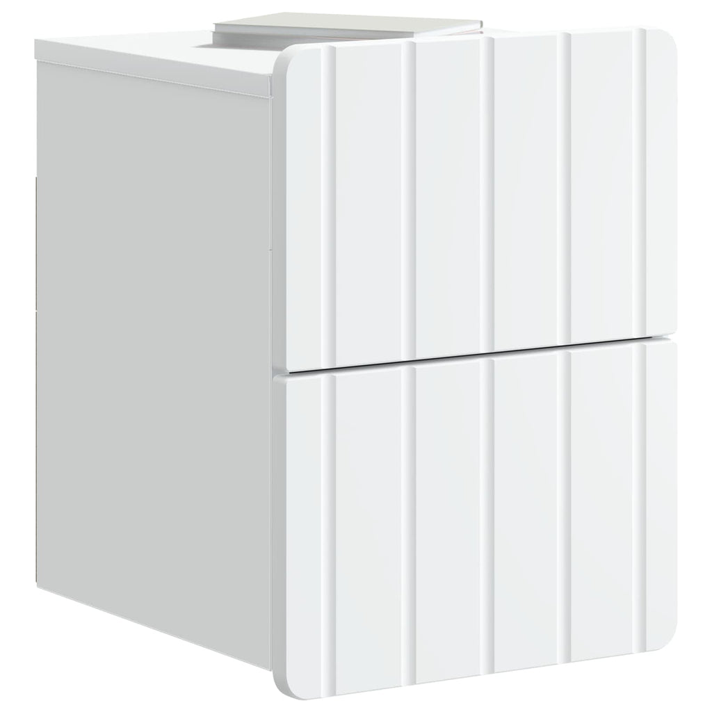vidaXL Wisząca Szafka Nocna z szufladą 2 pcs Biały 33 x 34,5 x 43 cm