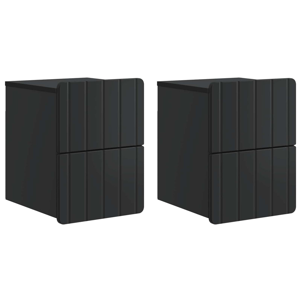 vidaXL Wisząca Szafka Nocna z szufladą 2 pcs Czarny 33 x 34,5 x 43 cm