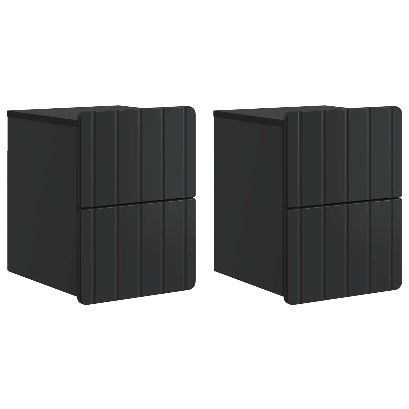 vidaXL Wisząca Szafka Nocna z szufladą 2 pcs Czarny 33 x 34,5 x 43 cm