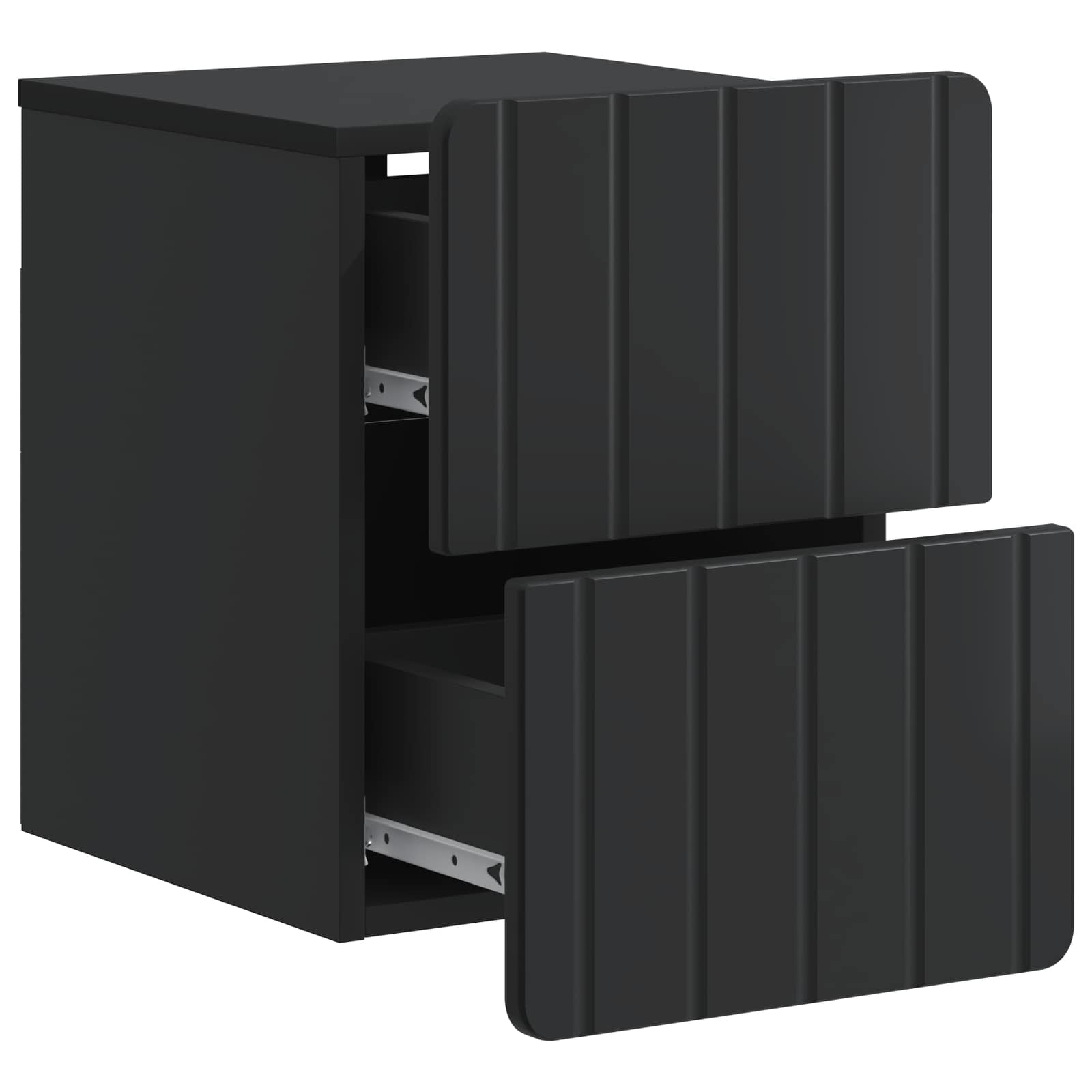 vidaXL Wisząca Szafka Nocna z szufladą 2 pcs Czarny 33 x 34,5 x 43 cm