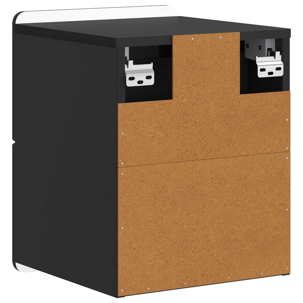 vidaXL Wisząca Szafka Nocna z szufladą 2 pcs Czarny 33 x 34,5 x 43 cm