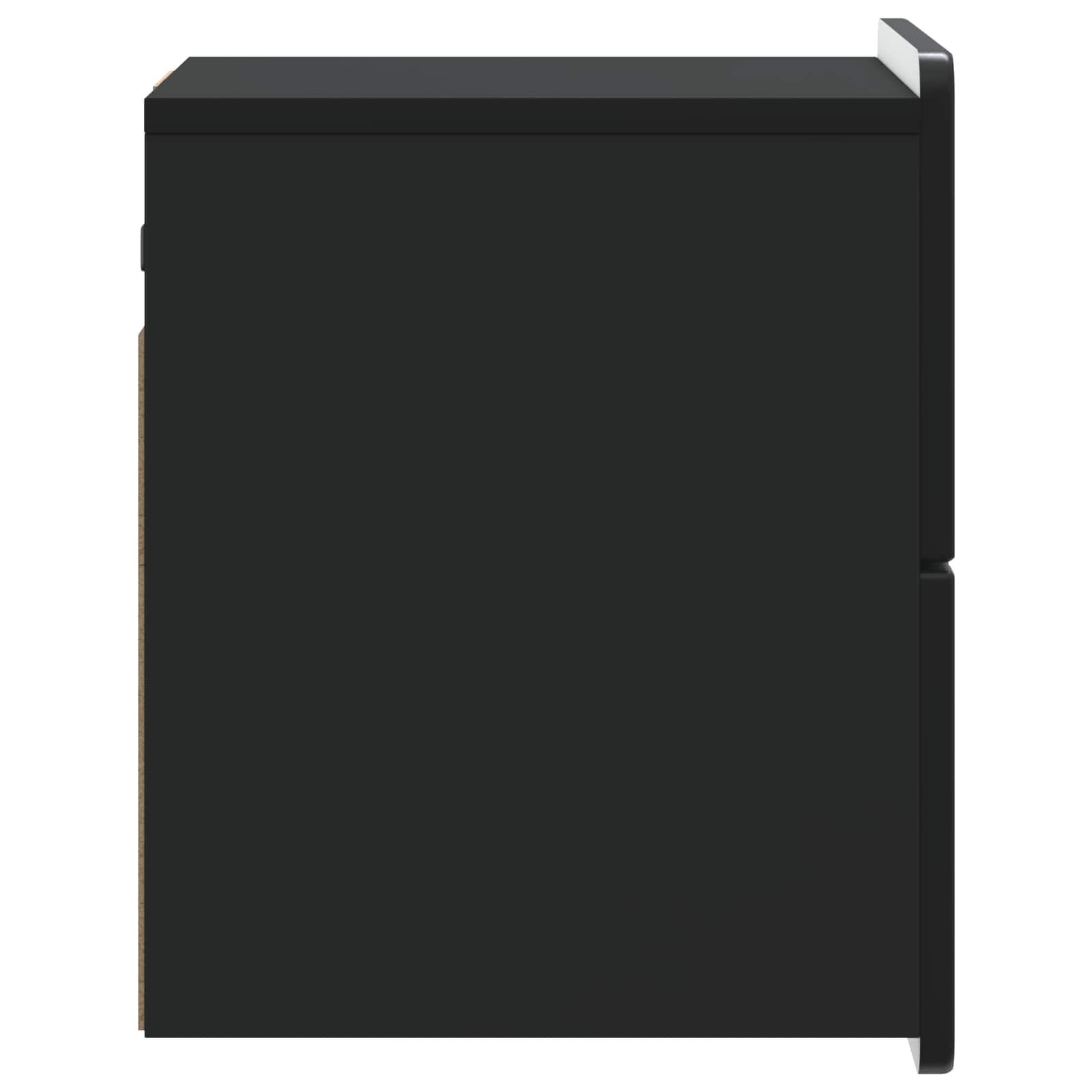 vidaXL Wisząca Szafka Nocna z szufladą 2 pcs Czarny 33 x 34,5 x 43 cm