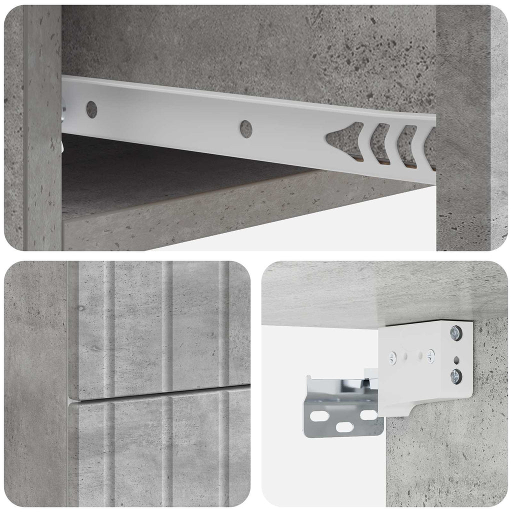 vidaXL Wisząca Szafka Nocna Betonowy szary 33 x 34,5 x 43 cm