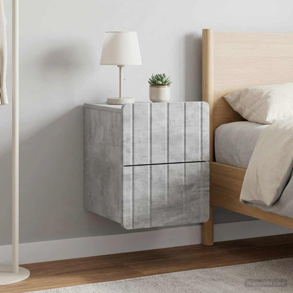 vidaXL Wisząca Szafka Nocna 2 szt. Betonowy szary 33 x 34,5 x 43 cm