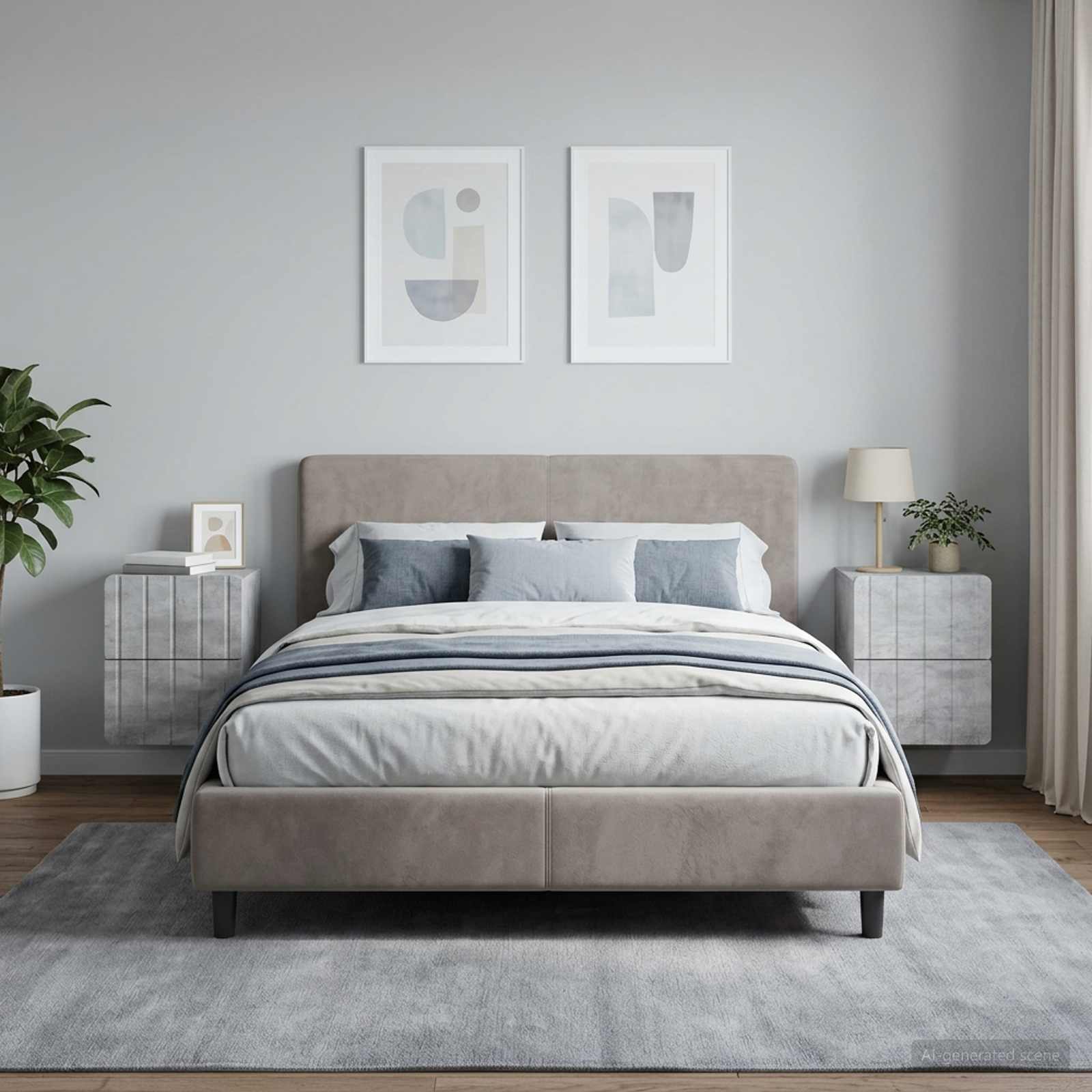 vidaXL Wisząca Szafka Nocna 2 szt. Betonowy szary 33 x 34,5 x 43 cm