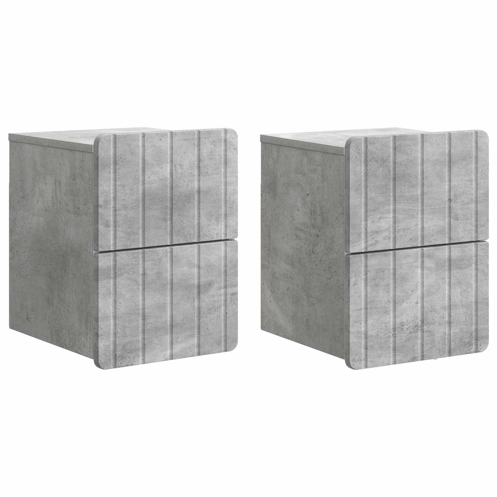vidaXL Wisząca Szafka Nocna 2 pcs Betonowy szary 33 x 34,5 x 43 cm
