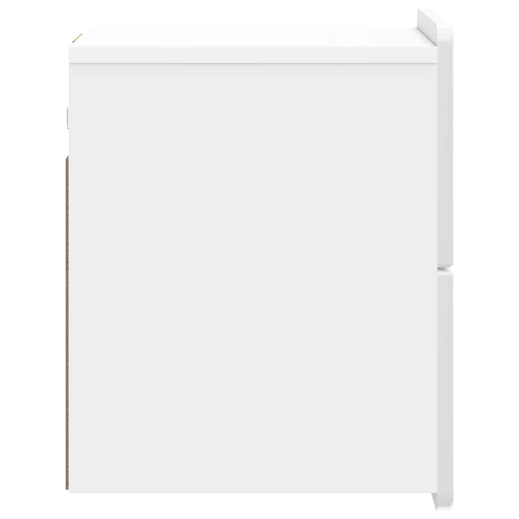 vidaXL Wisząca Szafka Nocna Biały wysoki połysk 33 x 34,5 x 43 cm