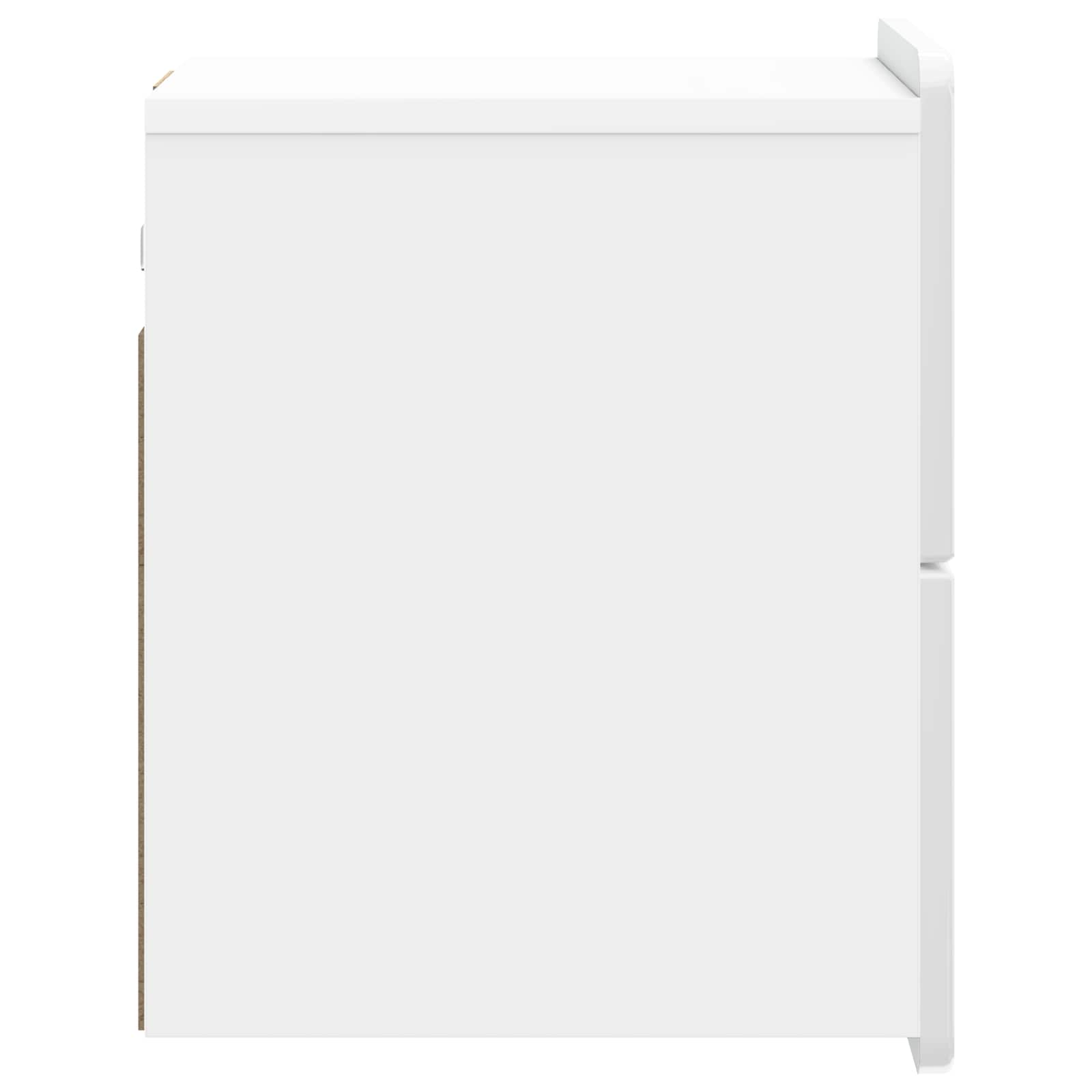 vidaXL Wisząca Szafka Nocna Biały wysoki połysk 33 x 34,5 x 43 cm