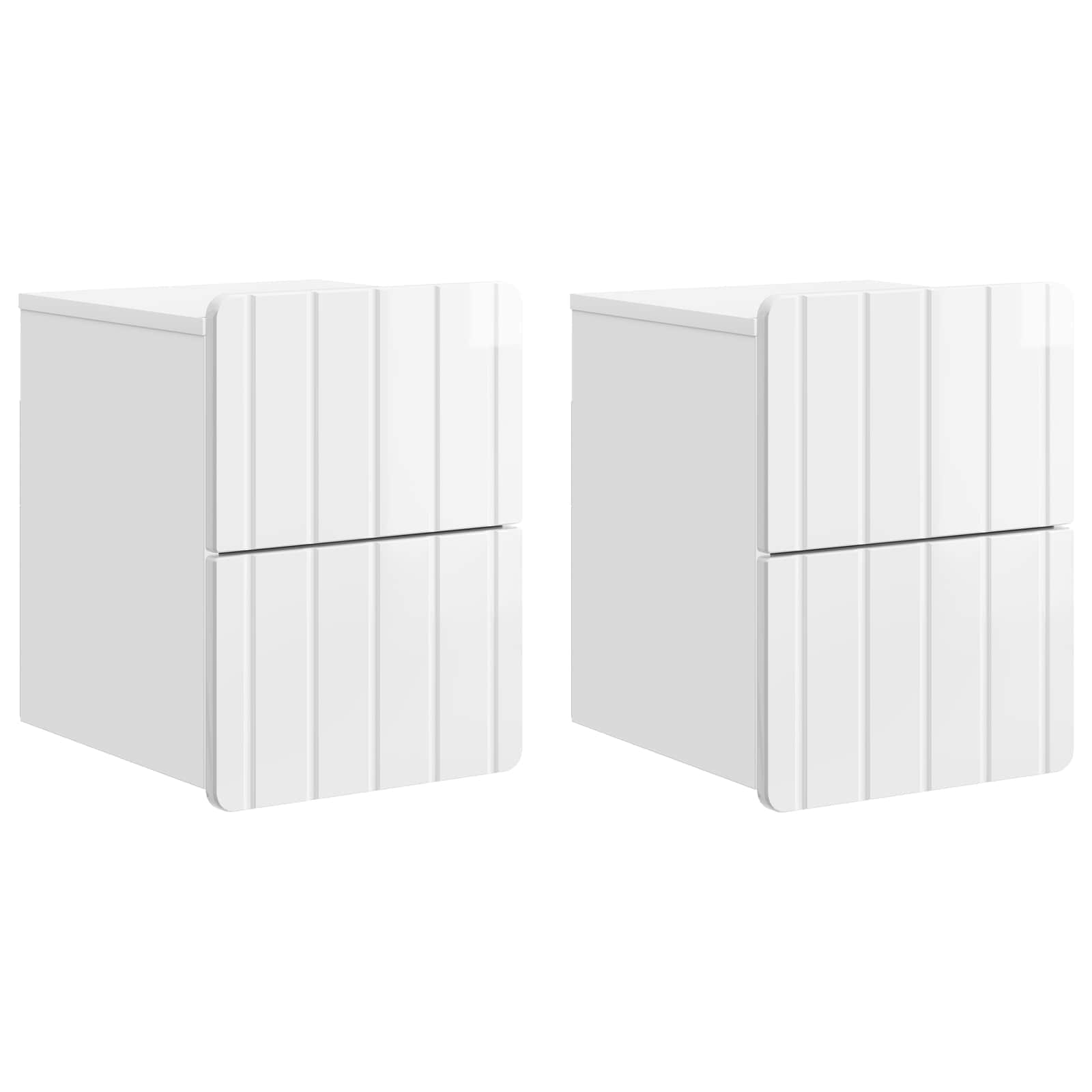 vidaXL Wisząca Szafka Nocna z szufladą 2 pcs Biały wysoki połysk
