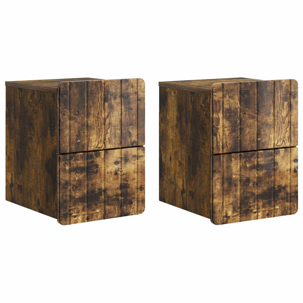 vidaXL Wisząca Szafka Nocna 2 pcs Dąb wędzony 33 x 34,5 x 43 cm