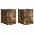 vidaXL Wisząca Szafka Nocna 2 pcs Dąb wędzony 33 x 34,5 x 43 cm
