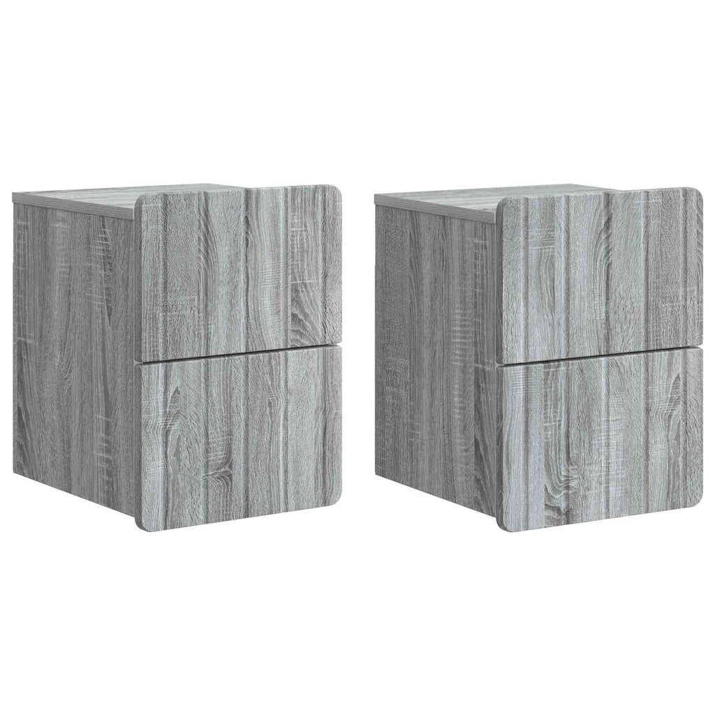 vidaXL Wisząca Szafka Nocna 2 pcs Szary Sonoma 33 x 34,5 x 43 cm