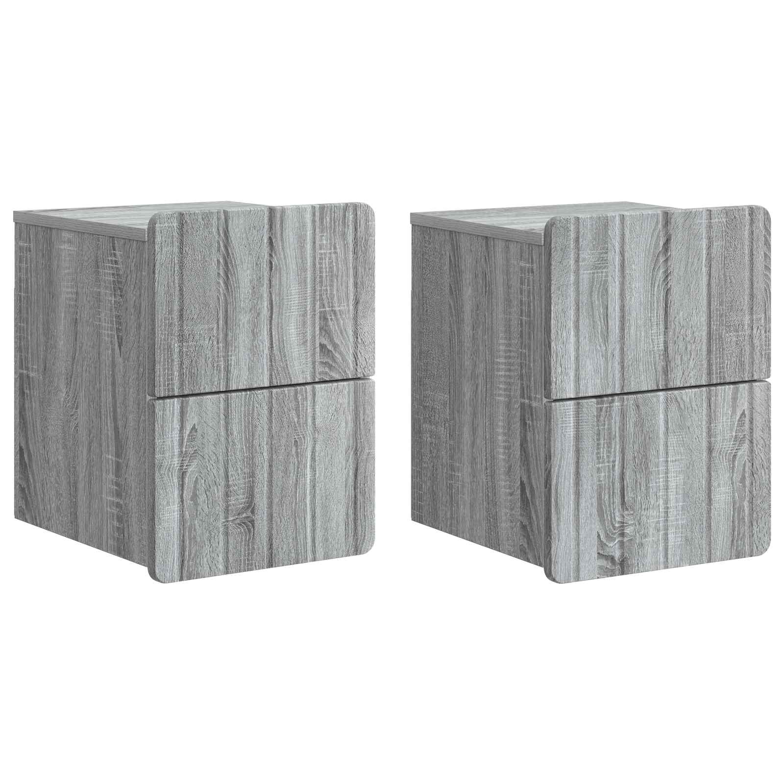 vidaXL Wisząca Szafka Nocna 2 pcs Szary Sonoma 33 x 34,5 x 43 cm