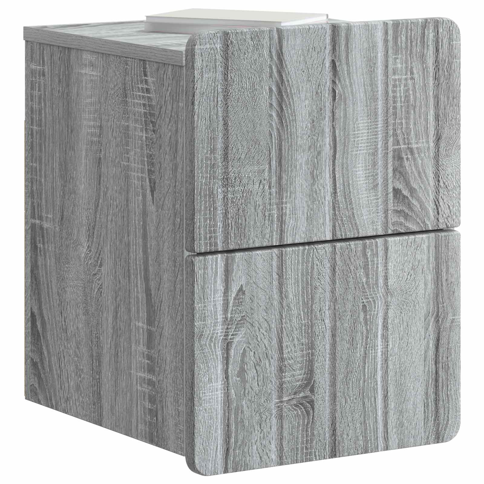 vidaXL Wisząca Szafka Nocna 2 pcs Szary Sonoma 33 x 34,5 x 43 cm