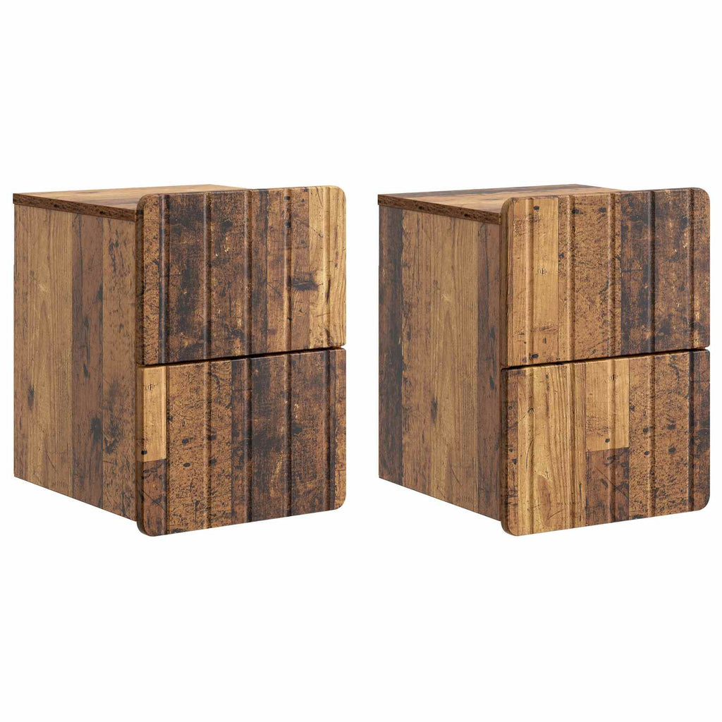 vidaXL Wisząca Szafka Nocna 2 pcs Stare drewno 33 x 34,5 x 43 cm