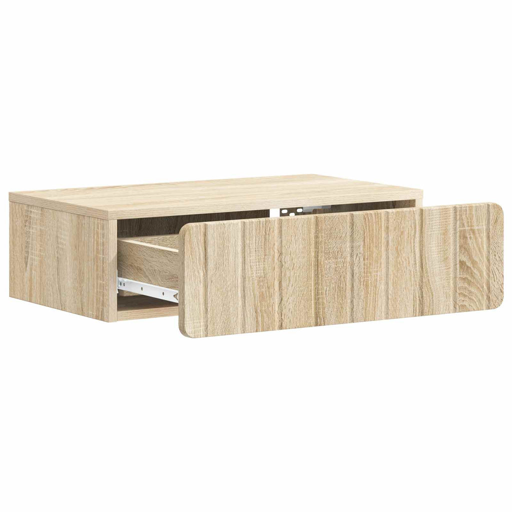 vidaXL Stolik boczny montowany na ścianie dąb Sonoma 59 x 34,5 x 17 cm