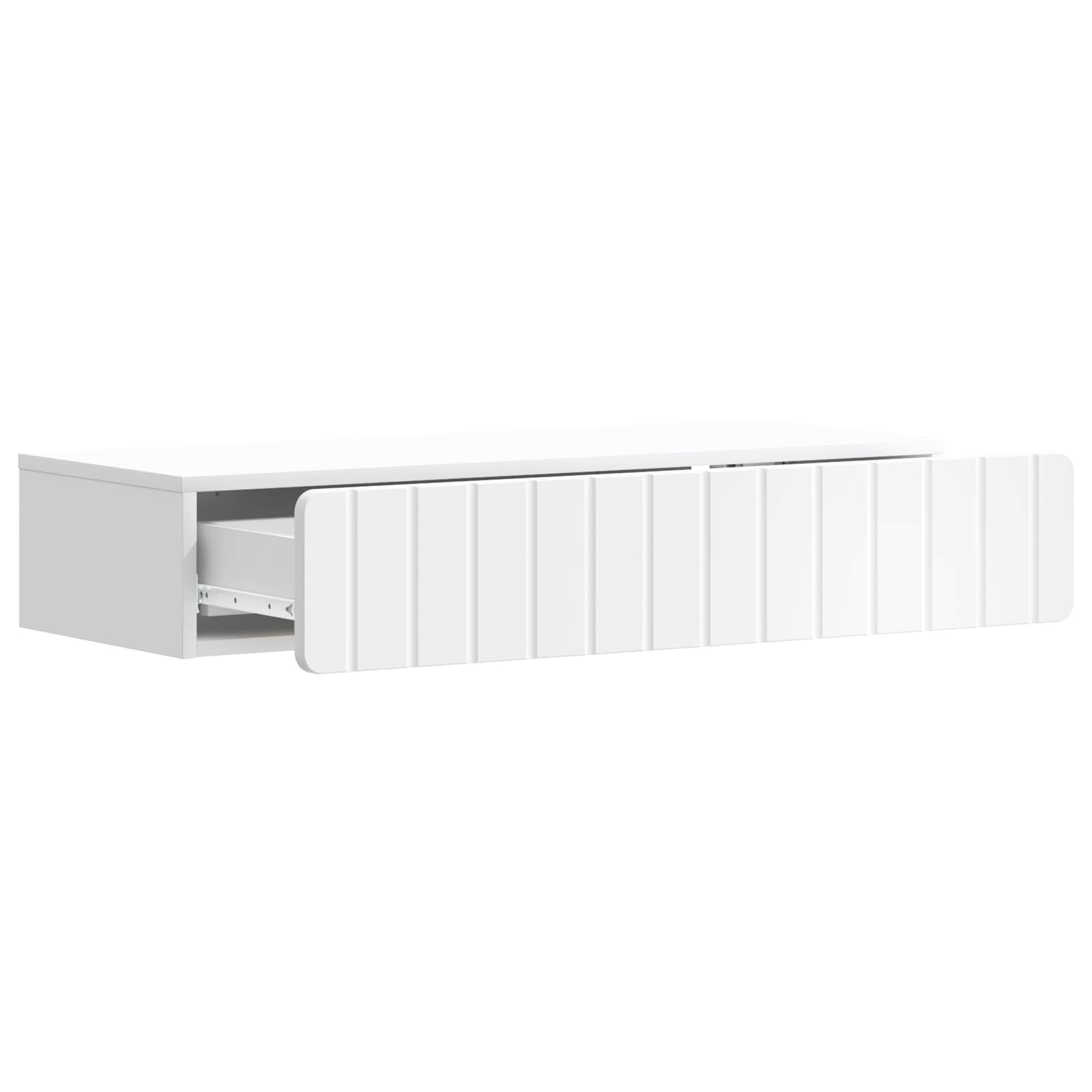 vidaXL Stolik boczny montowany na ścianie Biały 87,5 x 34,5 x 17 cm