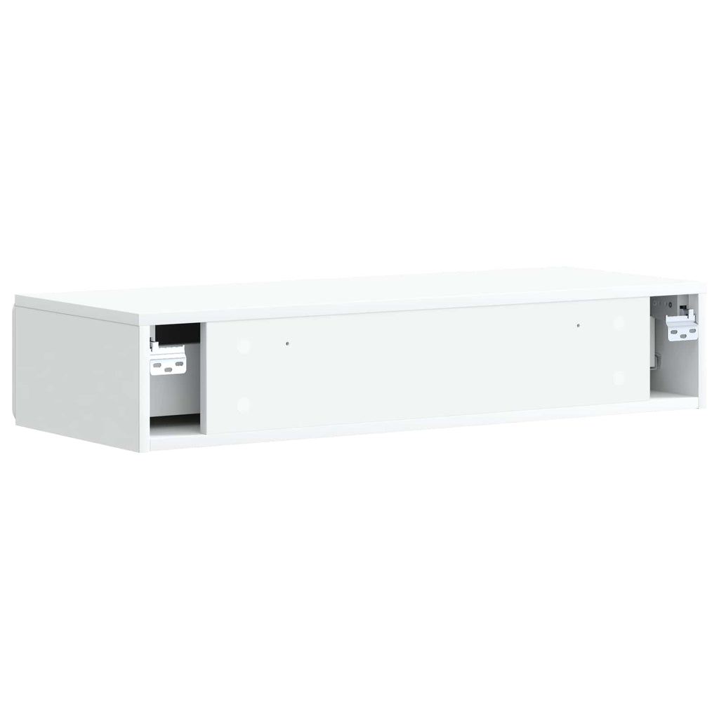 vidaXL Stolik boczny montowany na ścianie Biały 87,5 x 34,5 x 17 cm